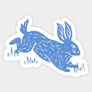 Happy Easter Blue Bunny Sticker